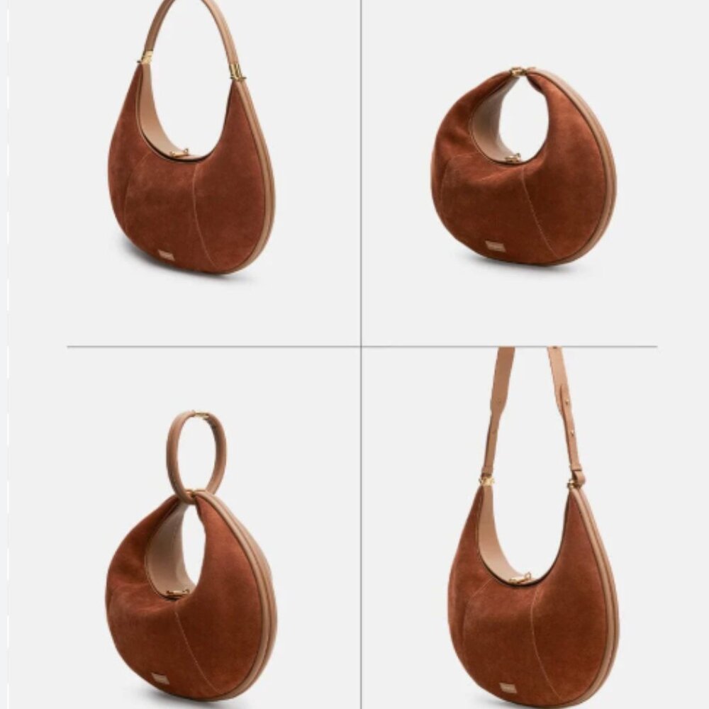 Songmont Large Luna Bag Caramel Leather & Suede New Without Tags - Picture 11 of 13